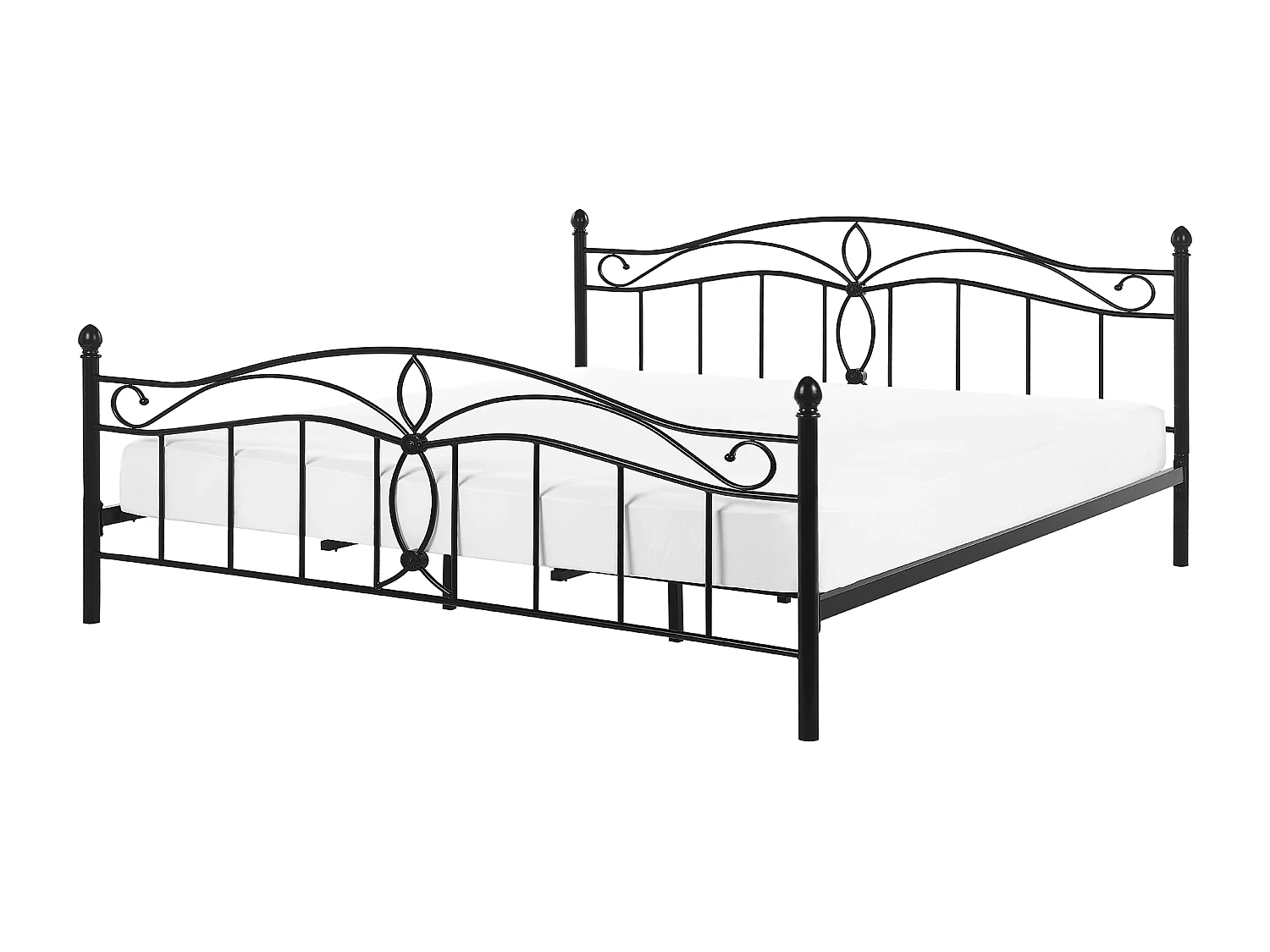 Lit avec sommier Métal ANTLIA 180 x 200 cm Noir