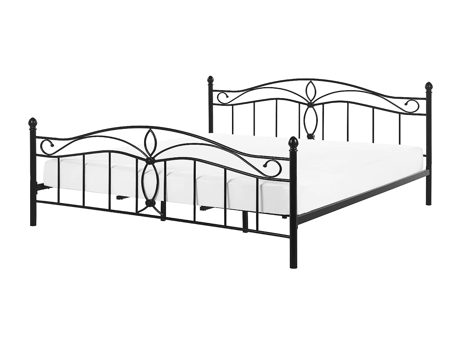 Lit avec sommier Métal ANTLIA 180 x 200 cm Noir