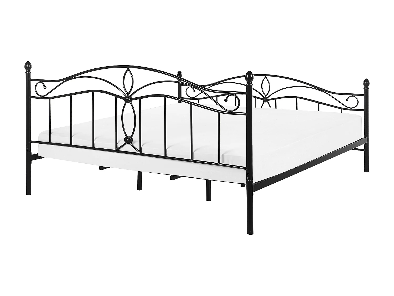 Lit avec sommier Métal ANTLIA 180 x 200 cm Noir