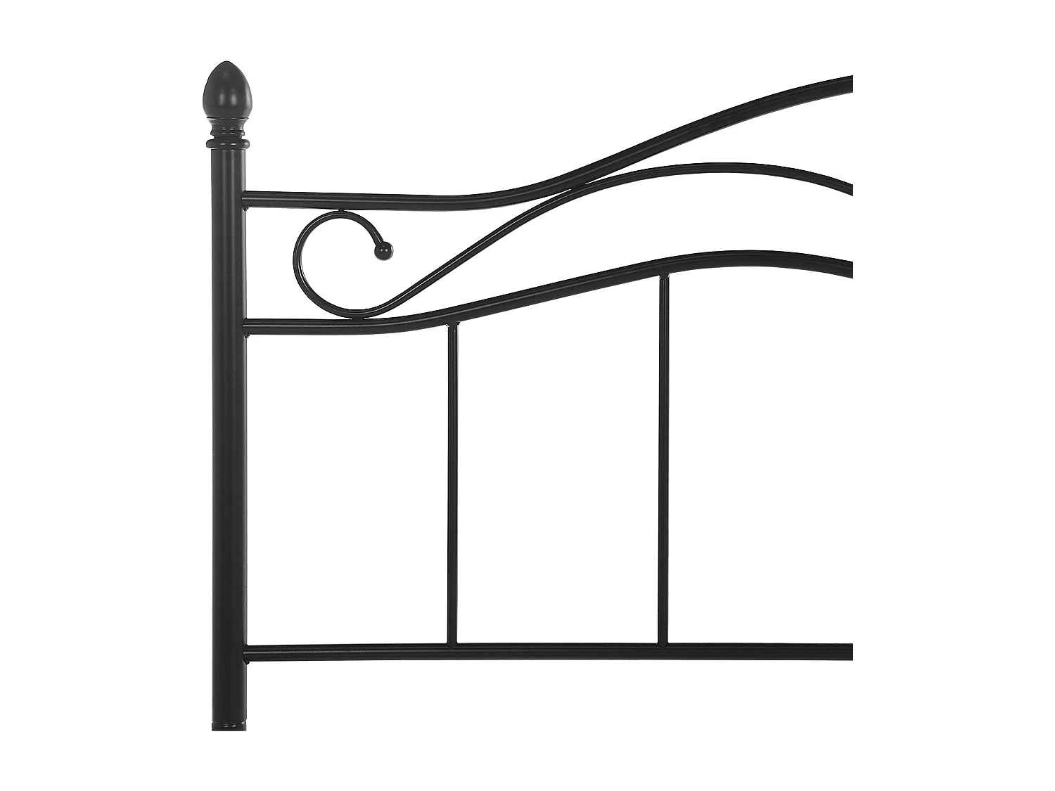 Lit avec sommier Métal ANTLIA 180 x 200 cm Noir