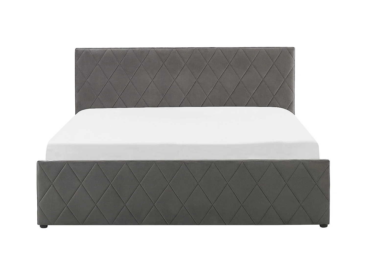 Schickes Doppelbett in Grau mit Bettkasten und Lattenrost 180 x 200 cm Rochefort