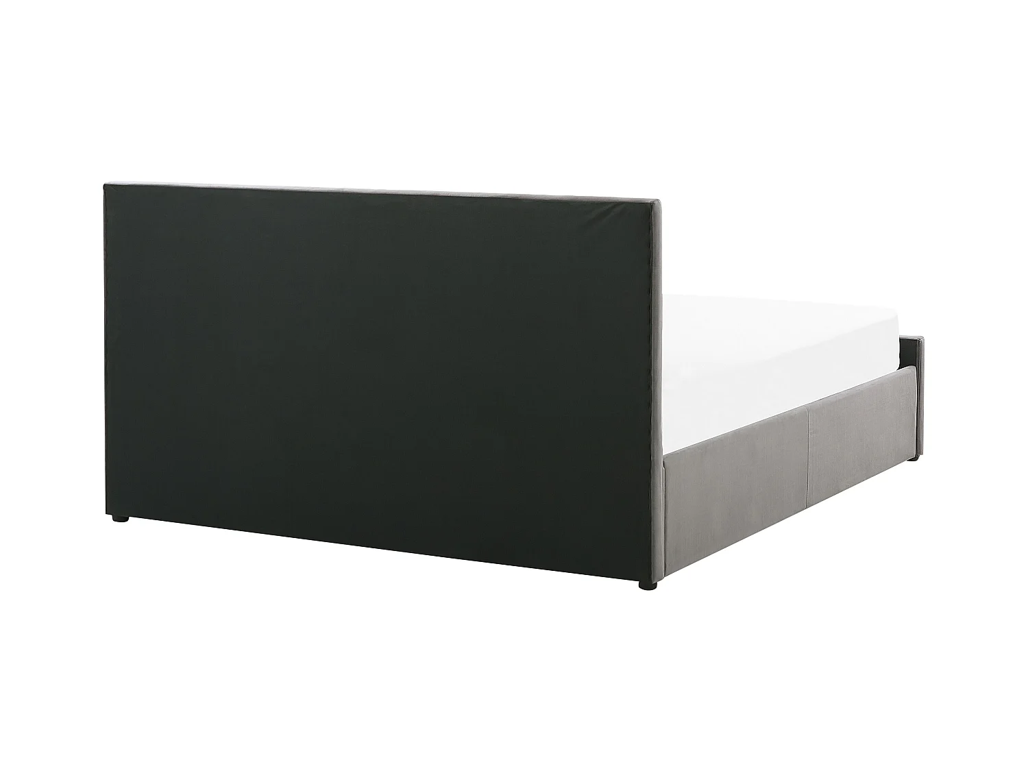 Lit ottoman Velours ROCHEFORT 180 x 200 cm Gris