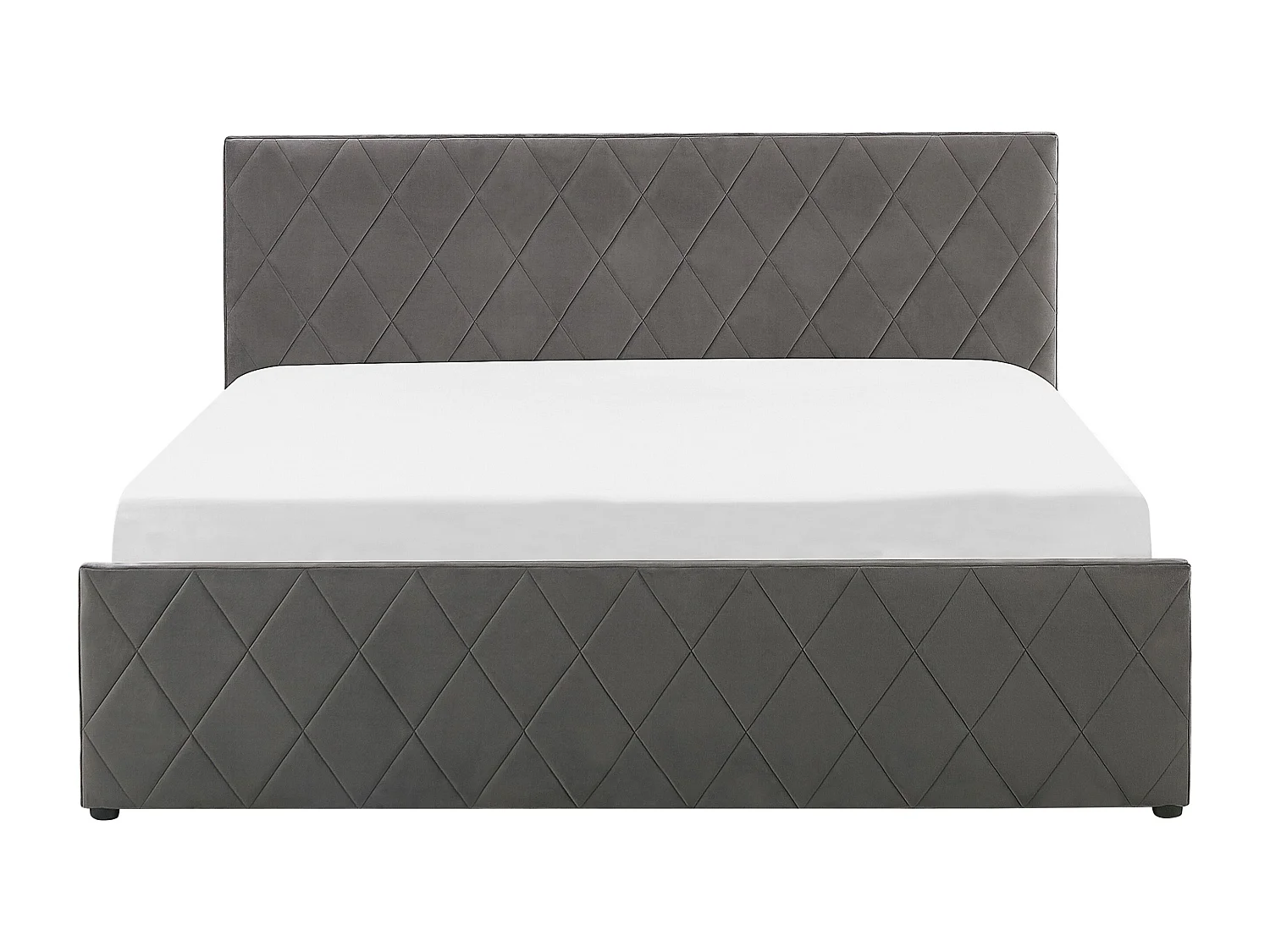 Lit ottoman Velours ROCHEFORT 180 x 200 cm Gris