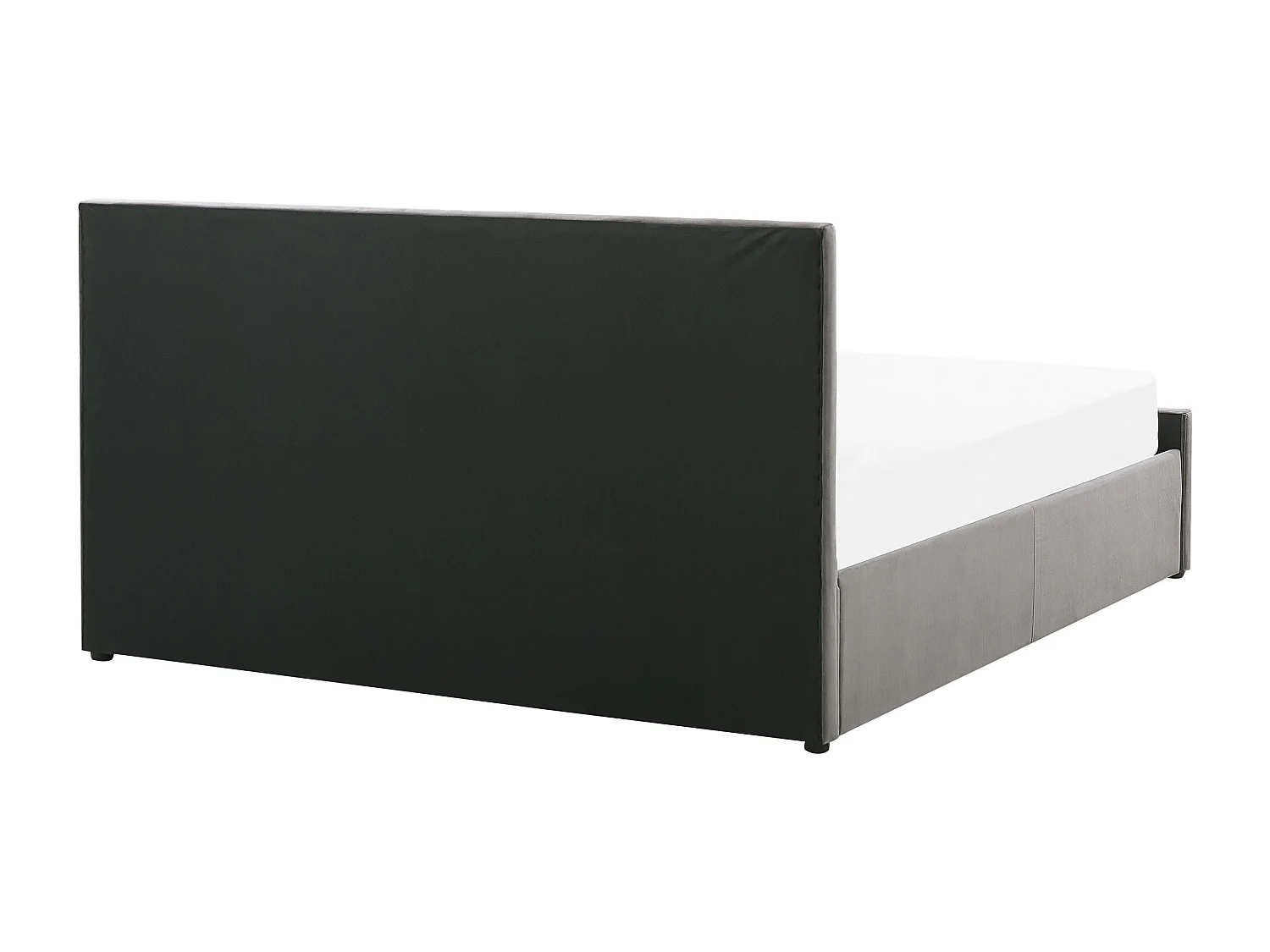 Lit ottoman Velours ROCHEFORT 180 x 200 cm Gris