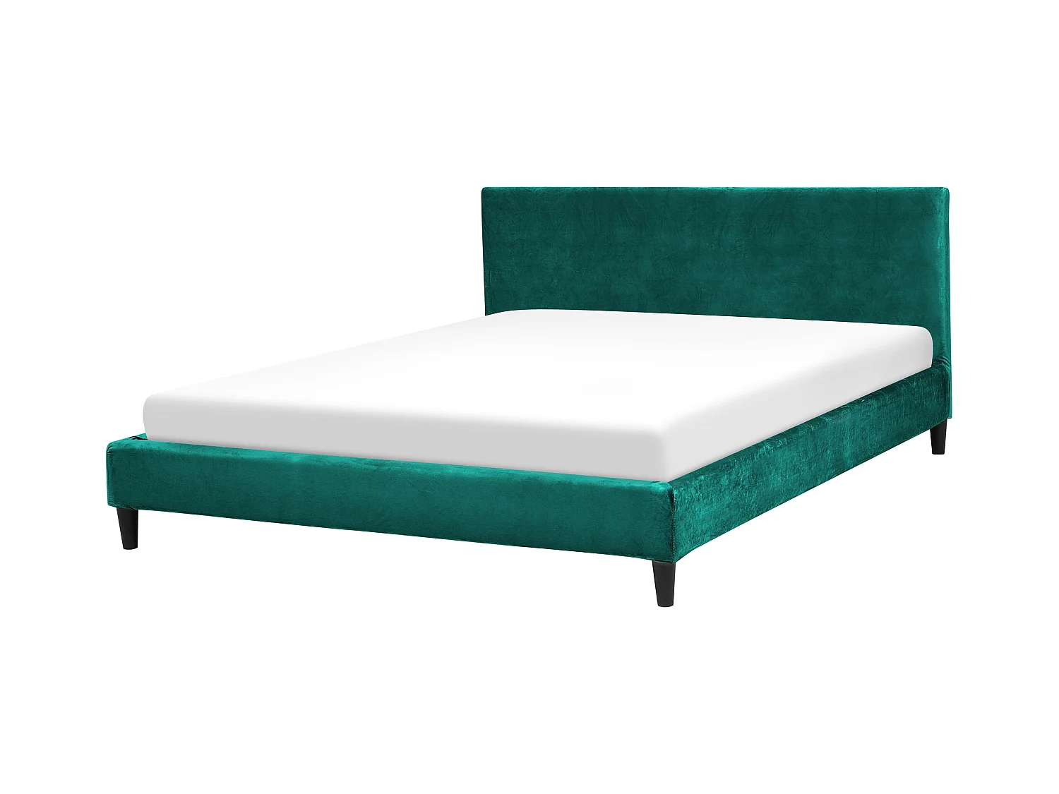 Lit avec sommier Velours FITOU 160 x 200 cm Vert foncé