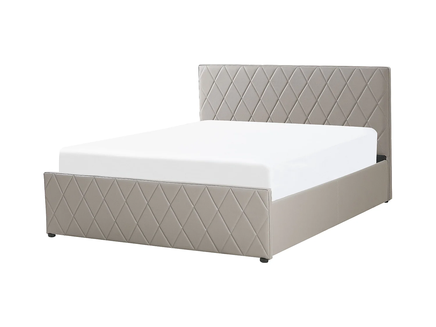 Lit ottoman Cuir PU ROCHEFORT 160 x 200 cm Taupe