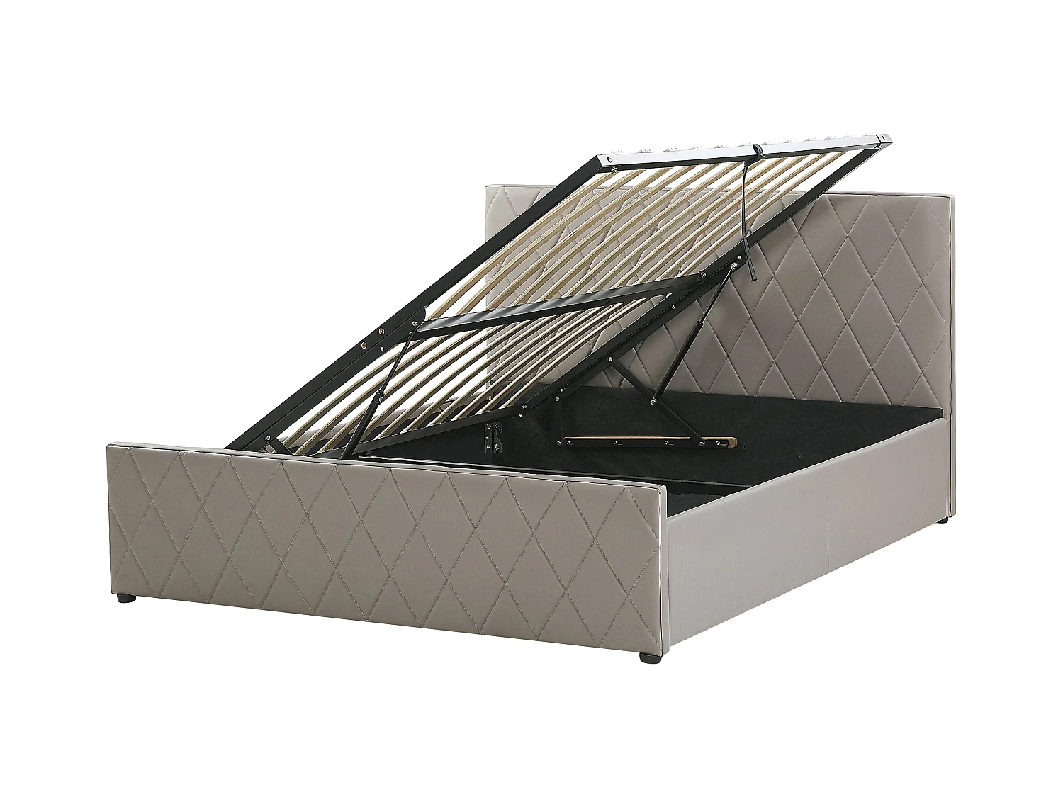 Lit ottoman Cuir PU ROCHEFORT 160 x 200 cm Taupe