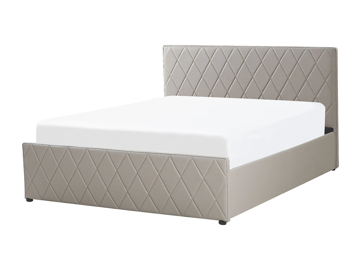 Bed met opbergruimte Kunstleer ROCHEFORT 160 x 200 cm Taupe