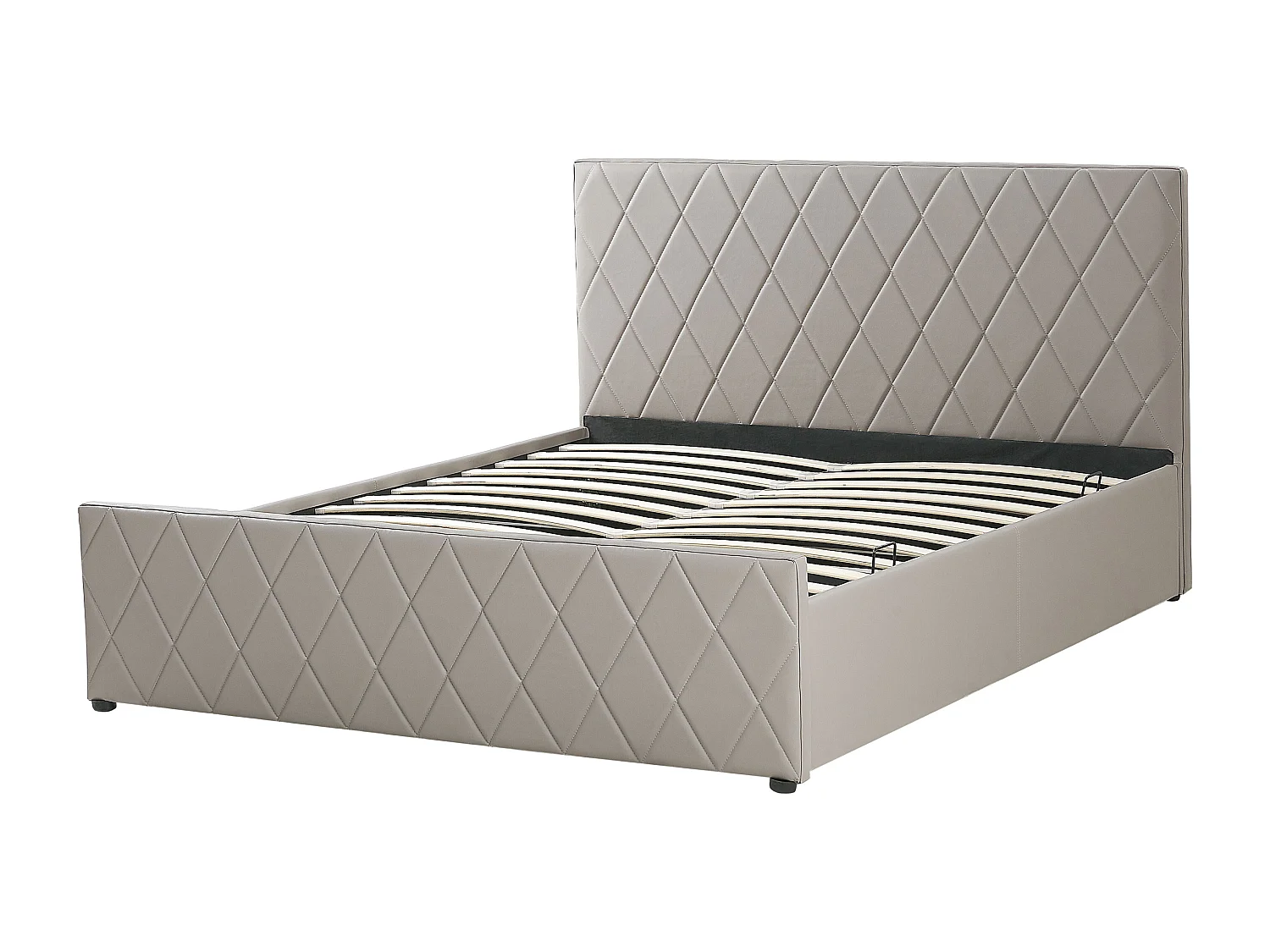 Bed met opbergruimte Kunstleer ROCHEFORT 160 x 200 cm Taupe