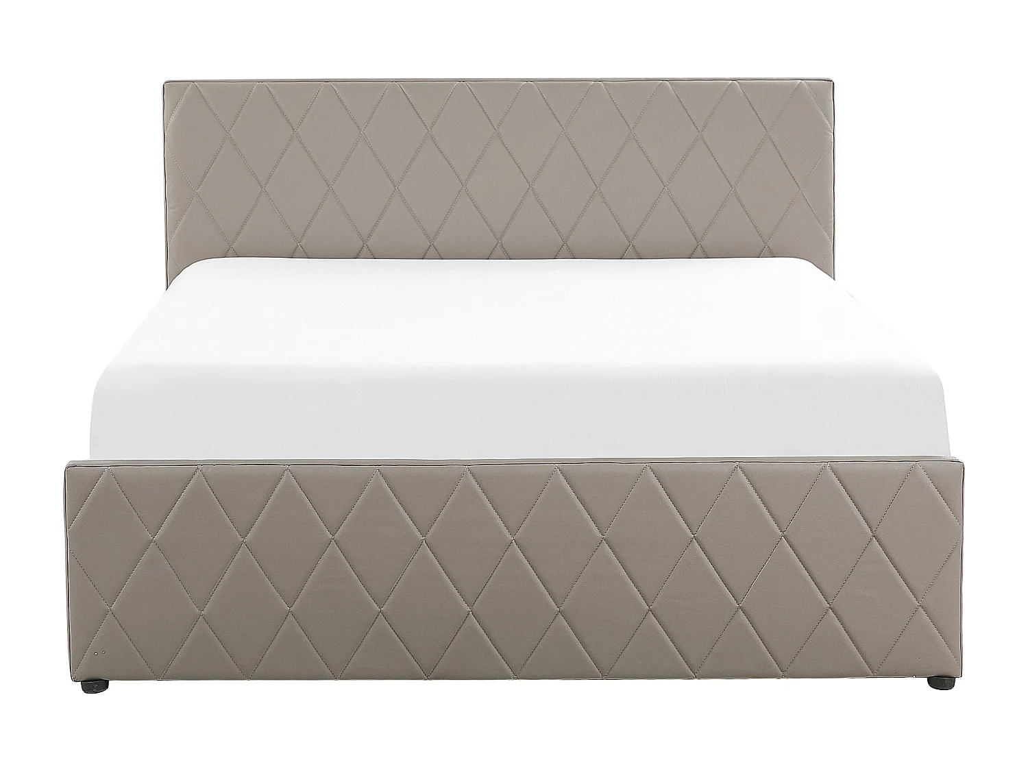 Cama con almacenaje Piel sintética ROCHEFORT 160 x 200 cm Gris pardo