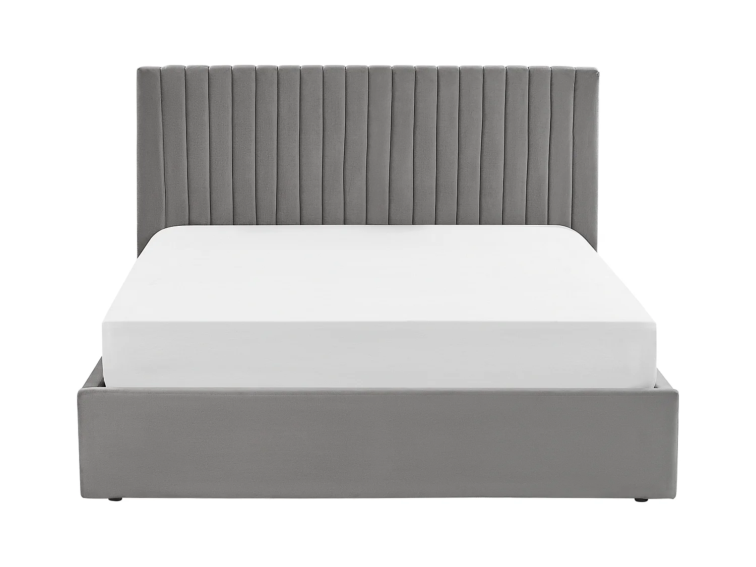 Bed met opbergruimte Fluweel VION 160 x 200 cm Grijs