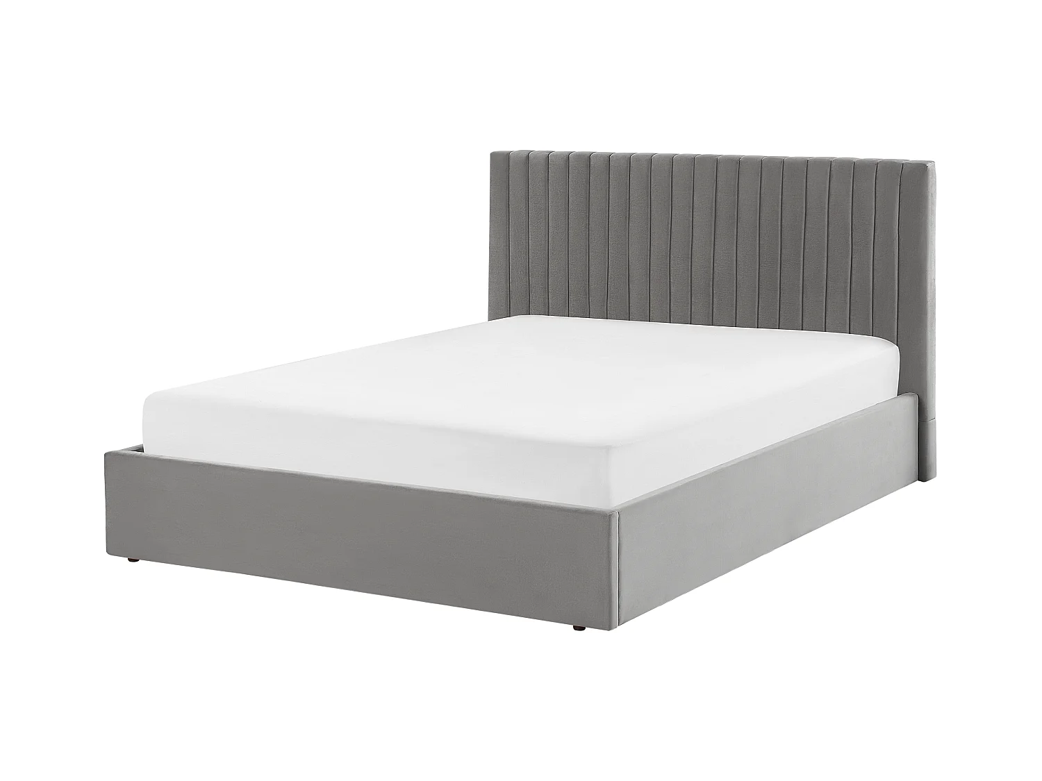 Bed met opbergruimte Fluweel VION 160 x 200 cm Grijs