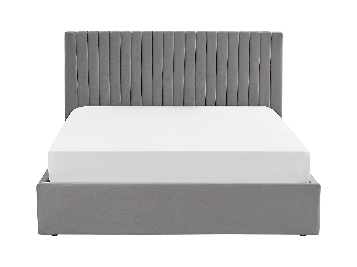 Bed met opbergruimte Fluweel VION 160 x 200 cm Grijs