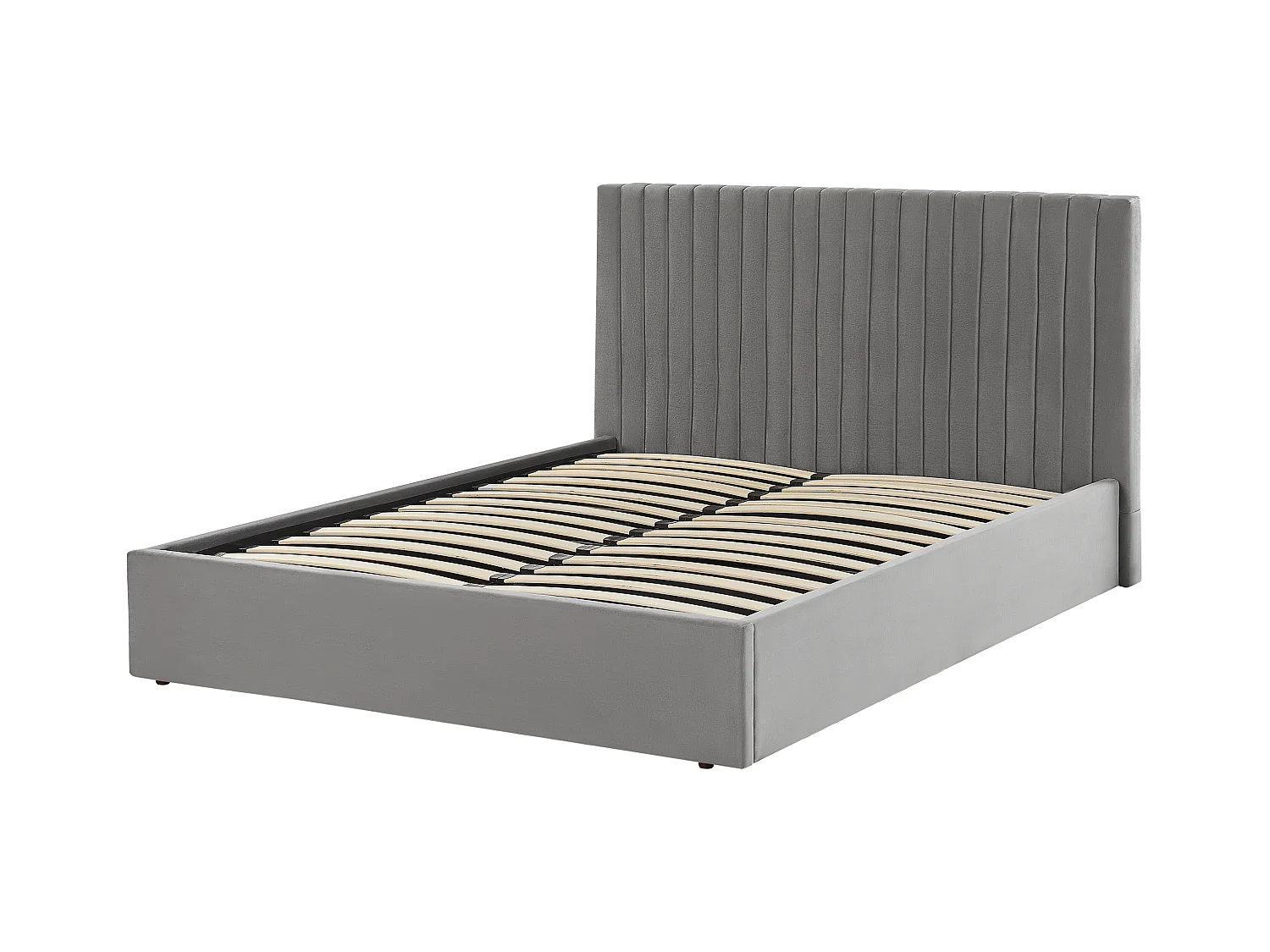 Bed met opbergruimte Fluweel VION 160 x 200 cm Grijs