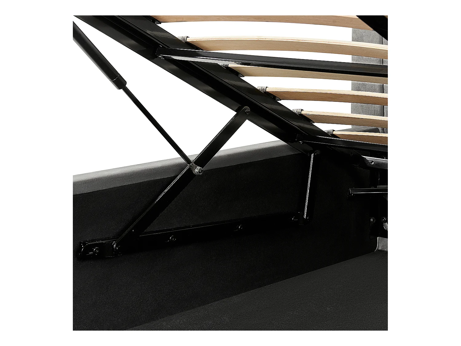 Bed met opbergruimte Fluweel VION 160 x 200 cm Grijs