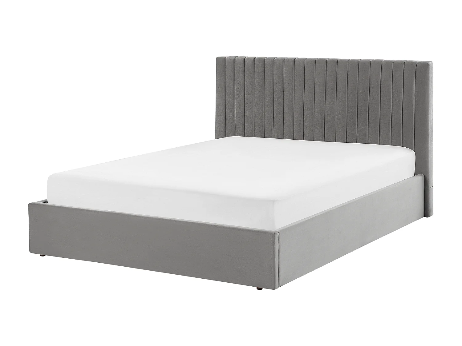 Cama baú Veludo VION 160 x 200 cm Cinzento