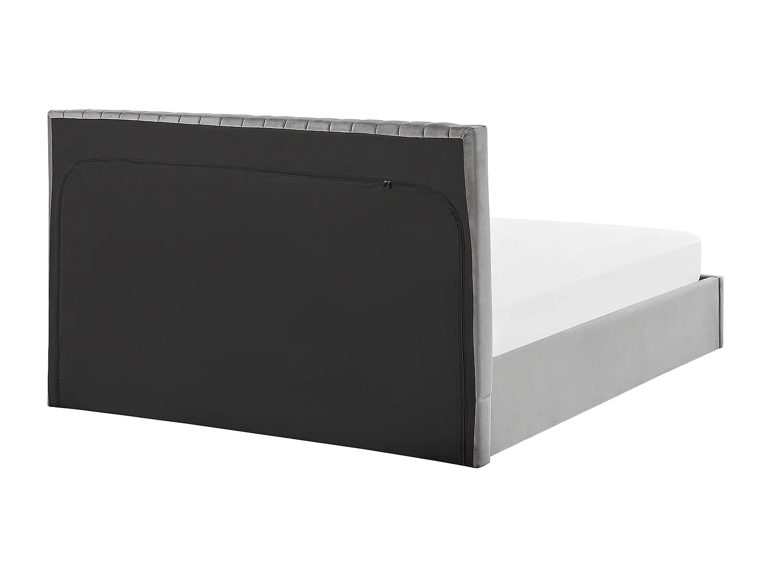 Cama baú Veludo VION 160 x 200 cm Cinzento