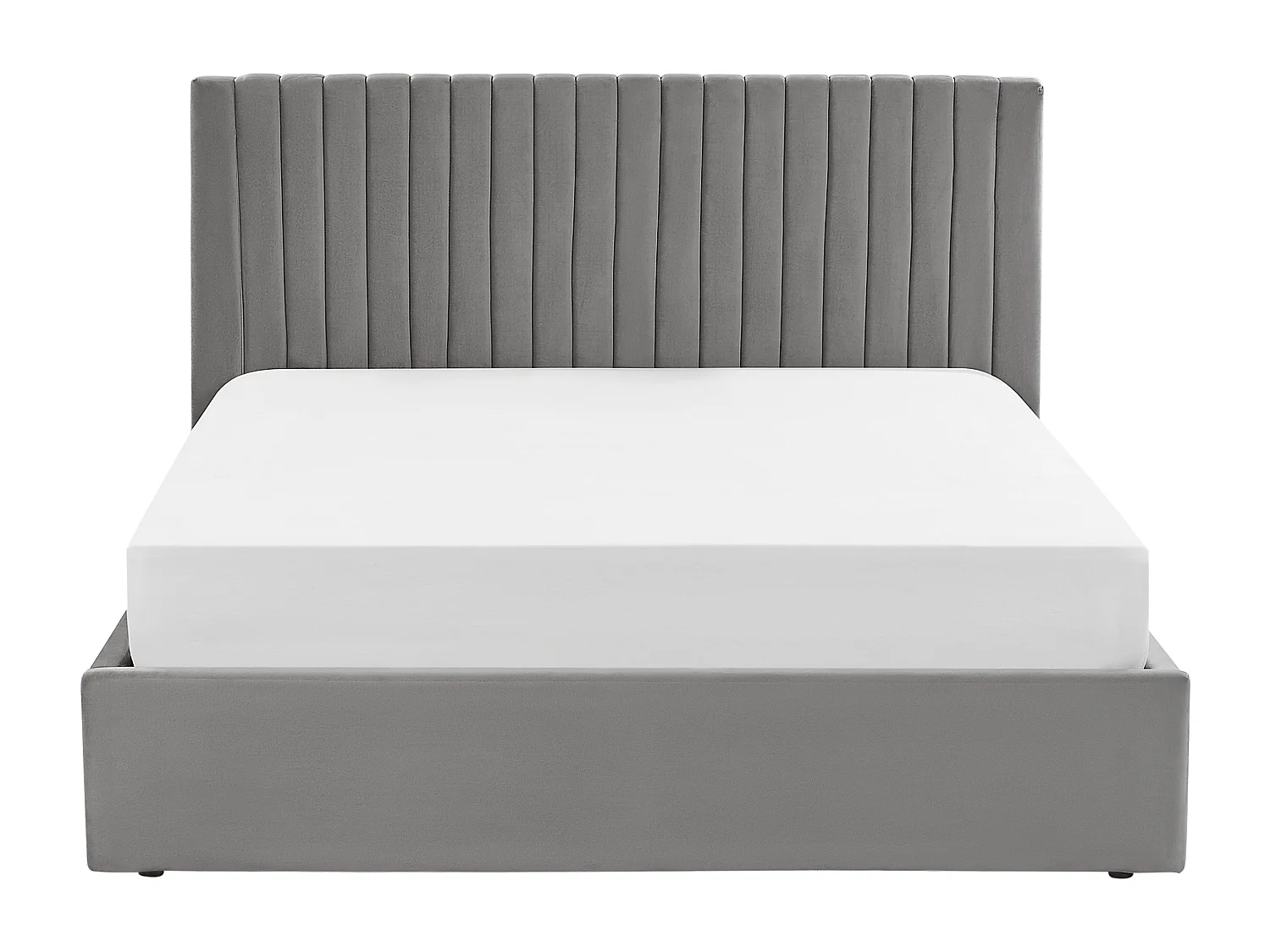Bed met opbergruimte Fluweel VION 160 x 200 cm Grijs