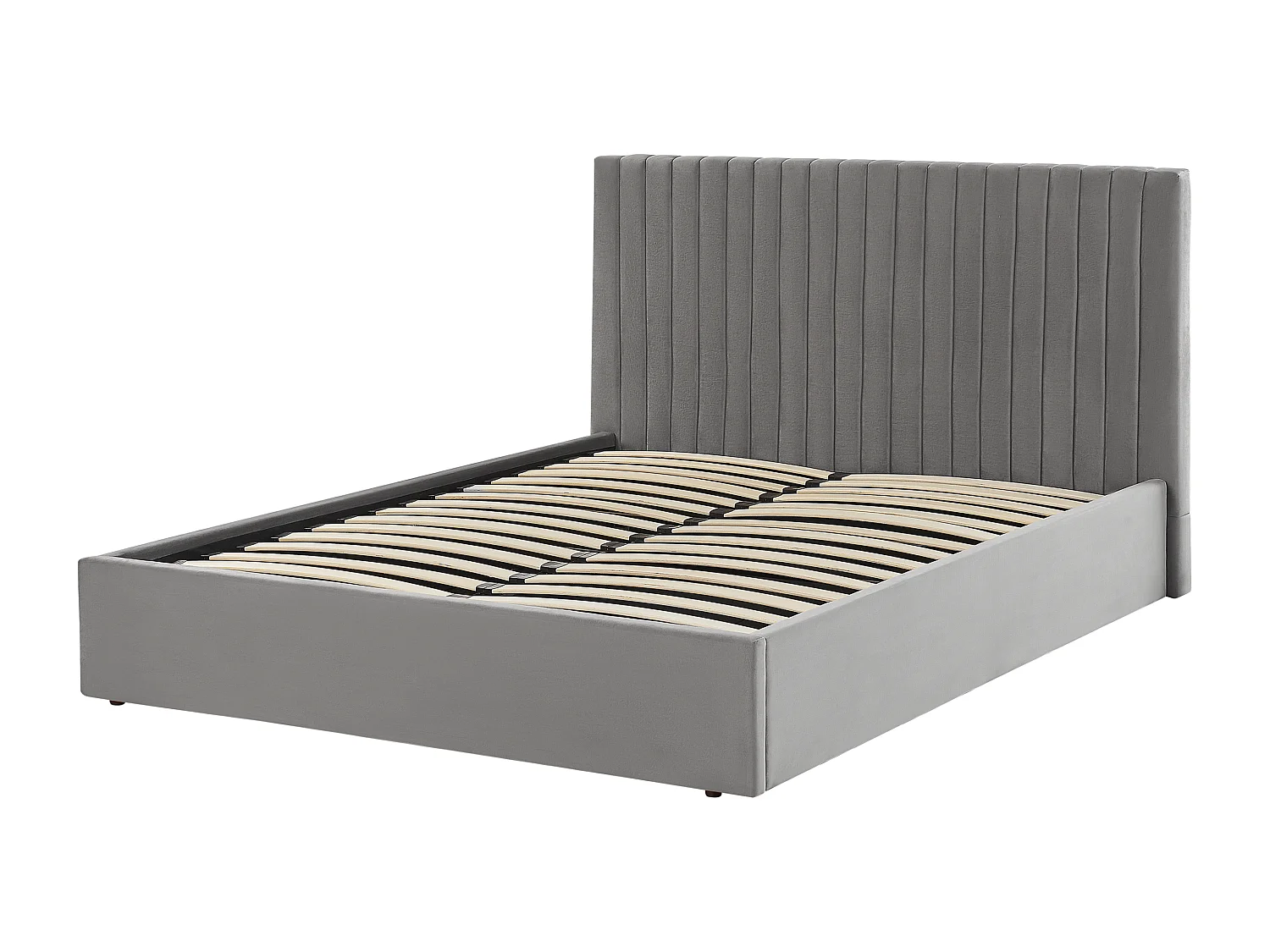 Bed met opbergruimte Fluweel VION 160 x 200 cm Grijs