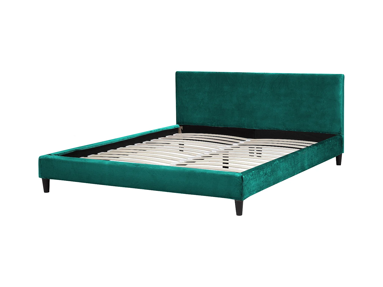 Lit avec sommier Velours FITOU 180 x 200 cm Vert foncé