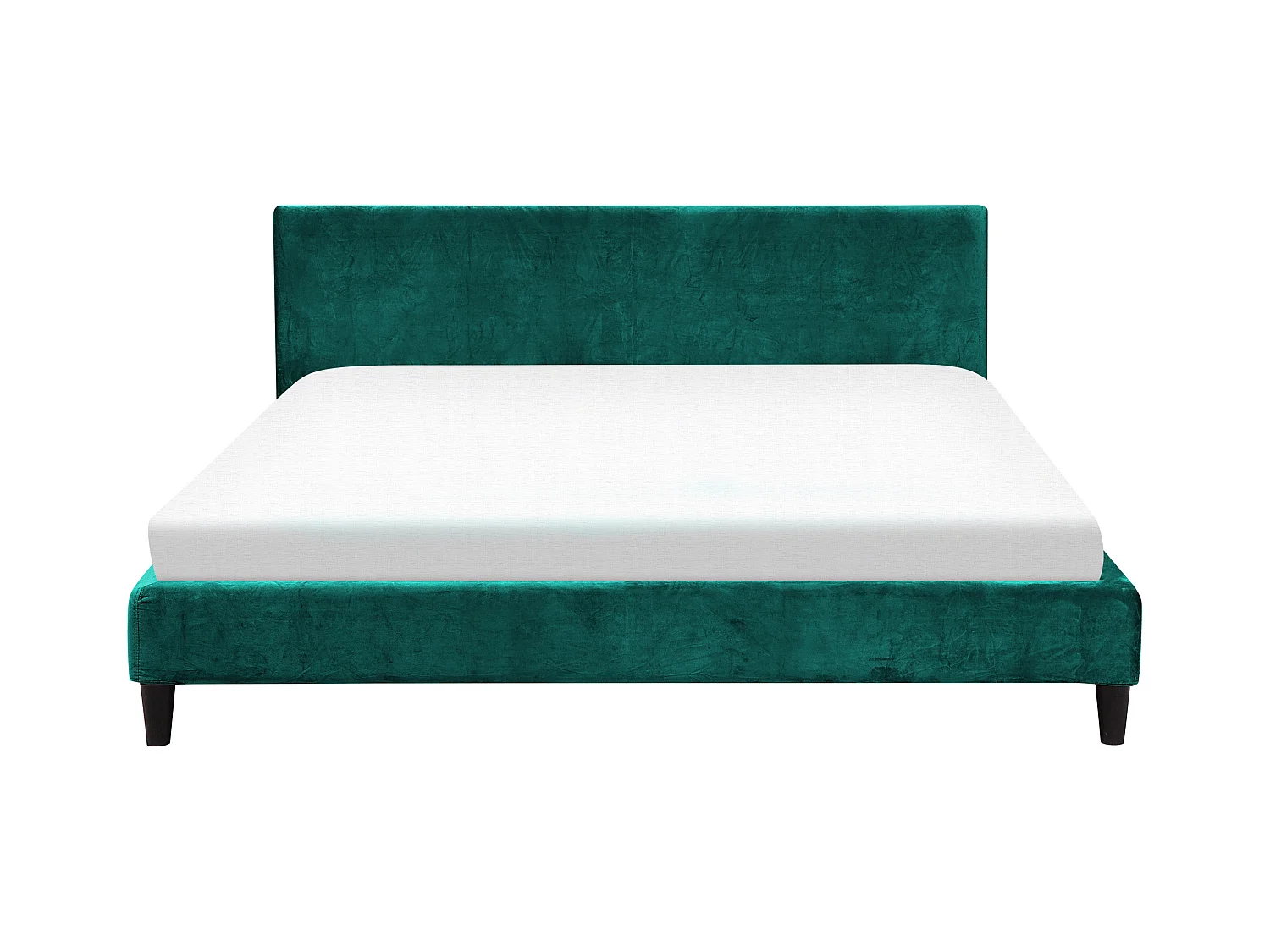 Lit avec sommier Velours FITOU 180 x 200 cm Vert foncé