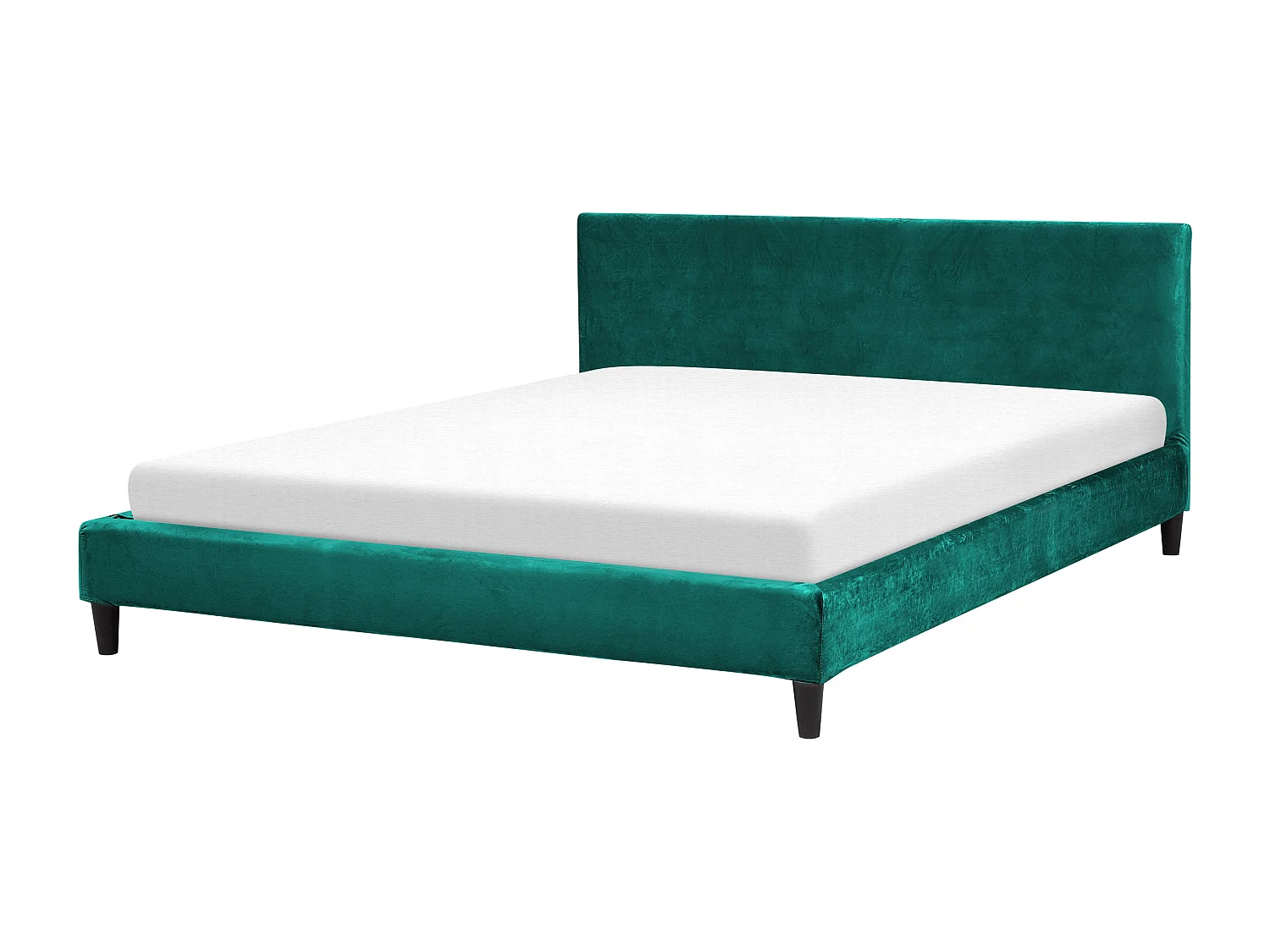 Modernes Doppelbett abnehmbarer Polsterbezug 180 x 200 cm Samtstoff dunkelgrün