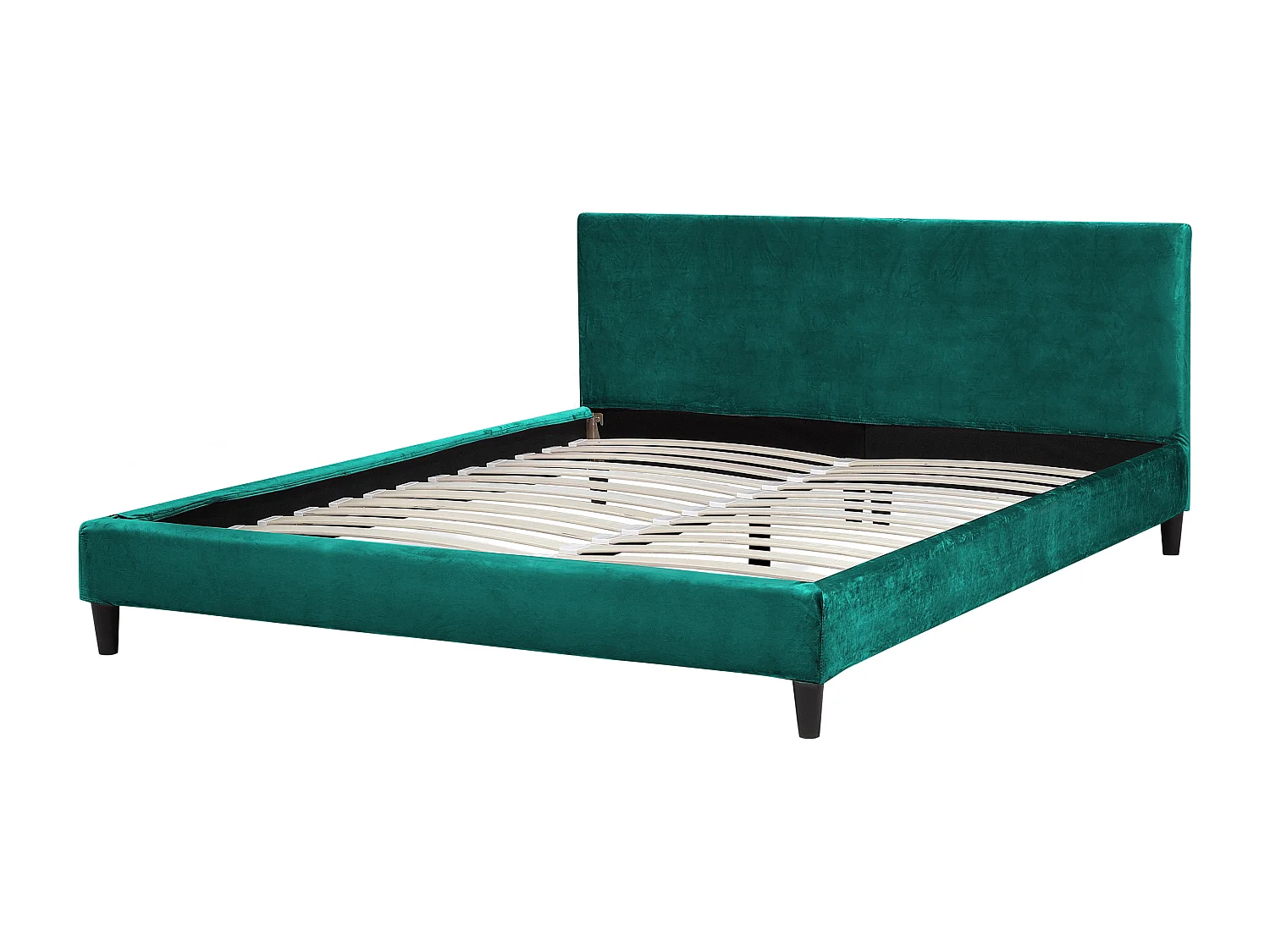 Lit avec sommier Velours FITOU 180 x 200 cm Vert foncé