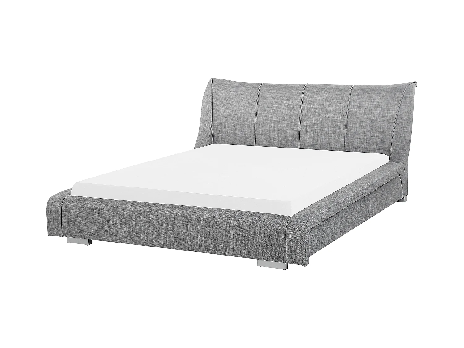 Lit avec sommier Tissu NANTES 180 x 200 cm Gris clair