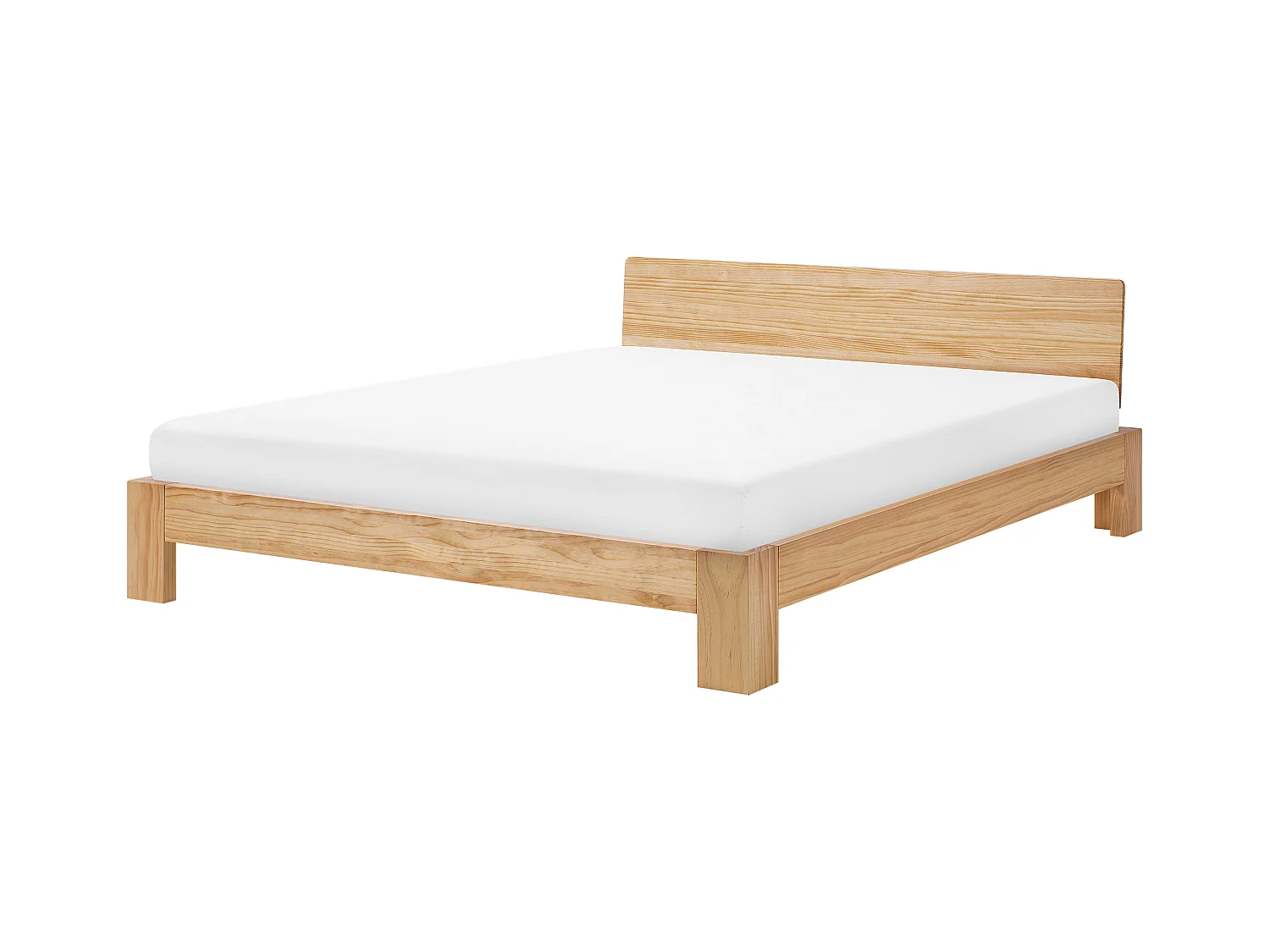 Lit avec sommier Bois de pin ROYAN 180 x 200 cm Marron clair