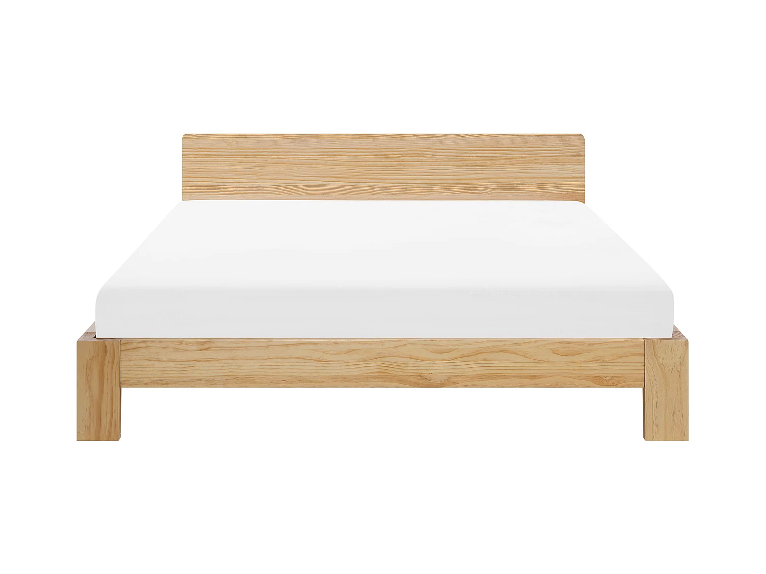 Lit avec sommier Bois de pin ROYAN 180 x 200 cm Marron clair