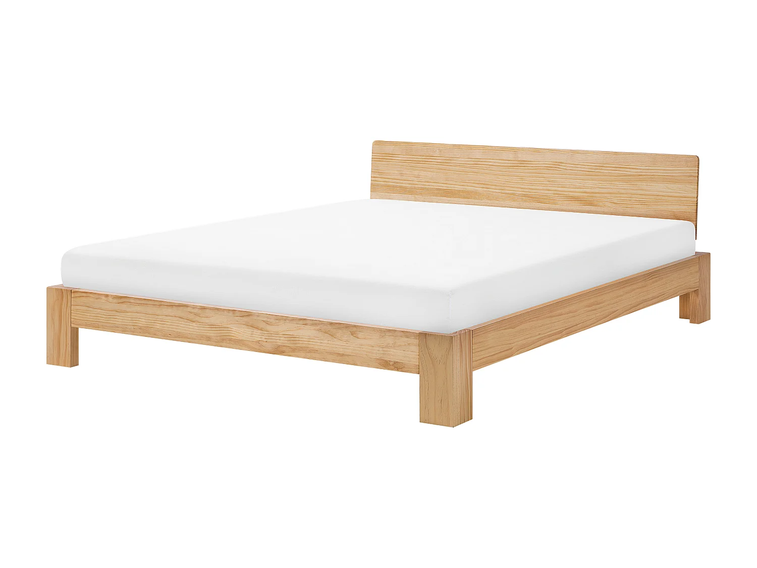 Lit avec sommier Bois de pin ROYAN 180 x 200 cm Marron clair