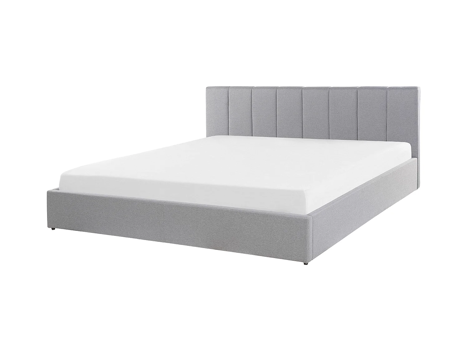 Elegantes Bett Polsterbezug mit Bettkasten hochklappbar hellgrau 180 x 200 cm Dreux