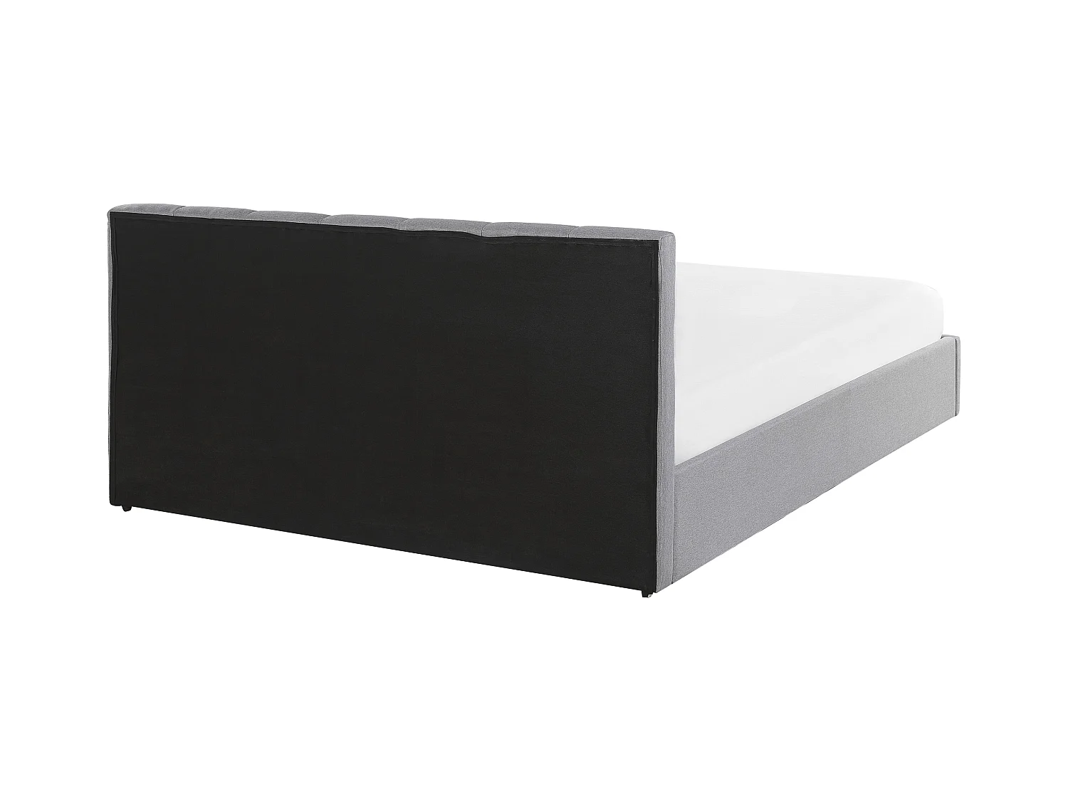 Elegantes Bett Polsterbezug mit Bettkasten hochklappbar hellgrau 180 x 200 cm Dreux