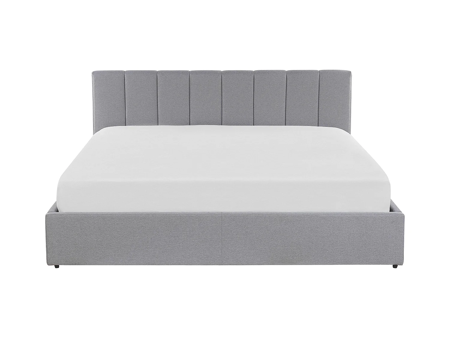 Elegantes Bett Polsterbezug mit Bettkasten hochklappbar hellgrau 180 x 200 cm Dreux