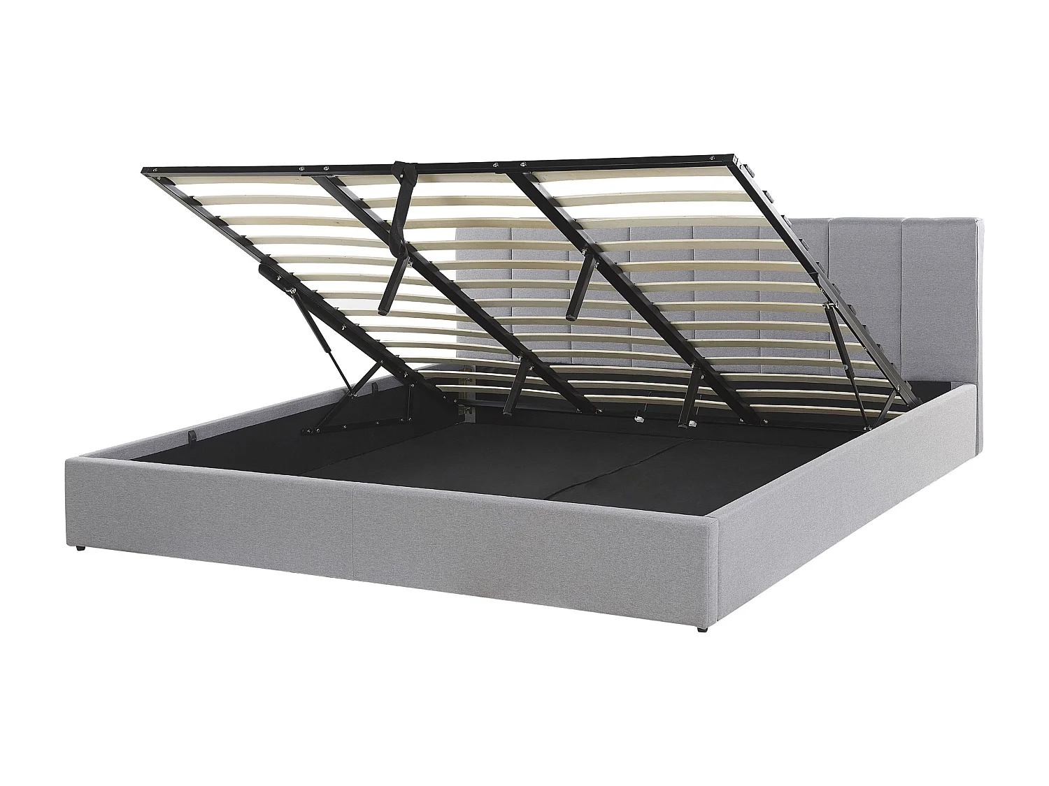 Letto contenitore Tessuto DREUX 180 x 200 cm Grigio chiaro