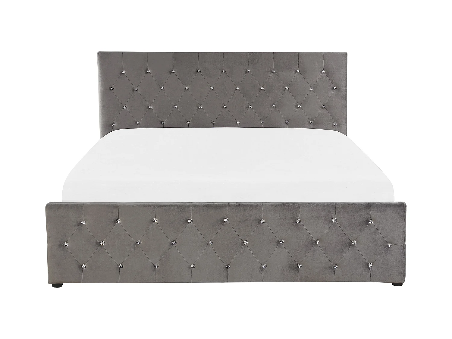 Lit ottoman Velours AMIENS 140 x 200 cm Gris