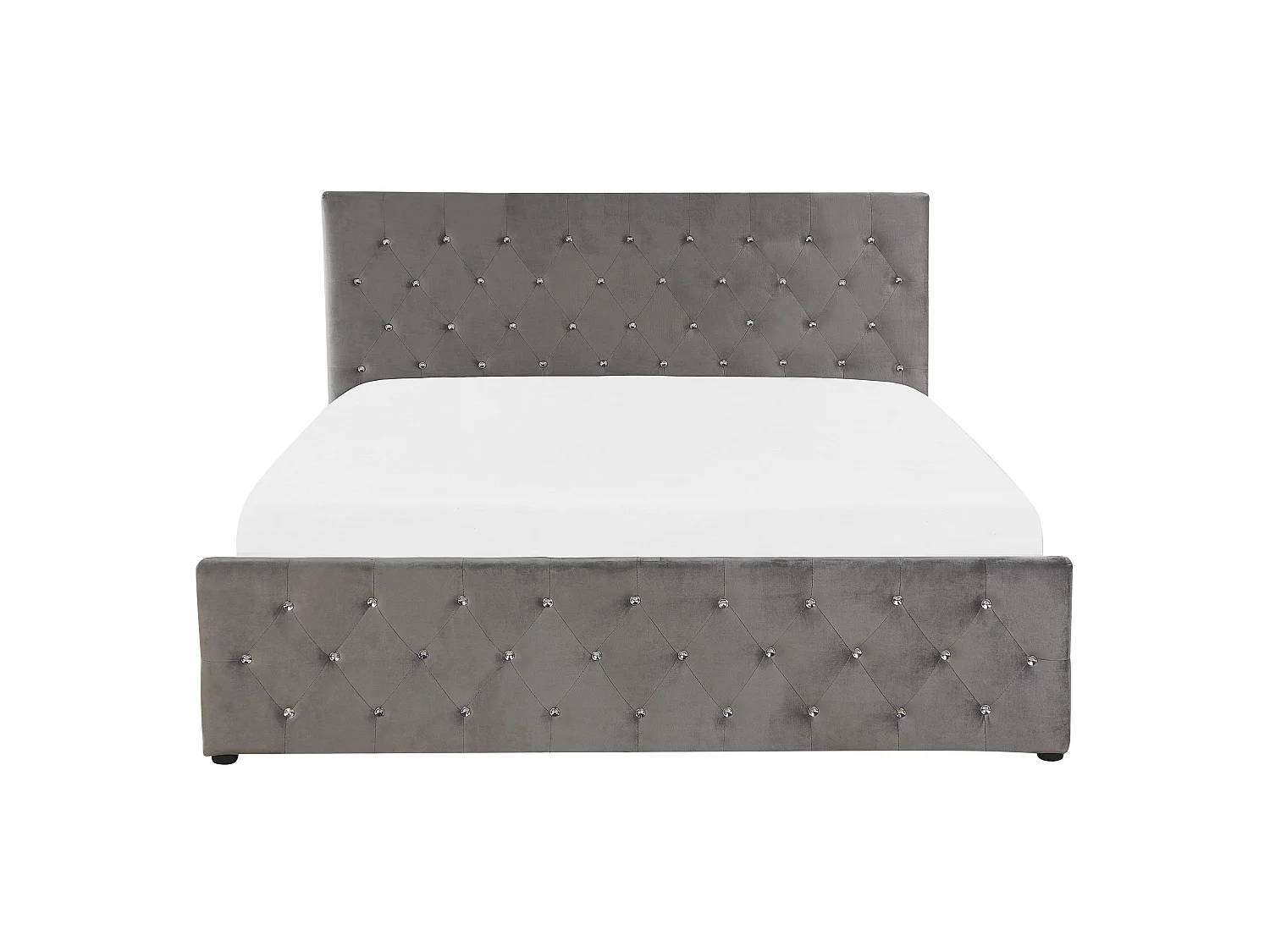 Bett mit Stauraum Samtstoff AMIENS 140 x 200 cm Grau