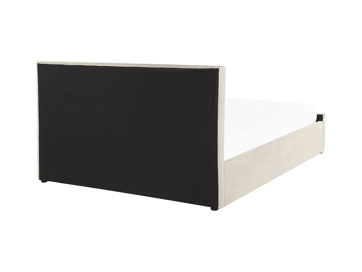 Bed met opbergruimte Fluweel AMIENS 160 x 200 cm Lichtbeige