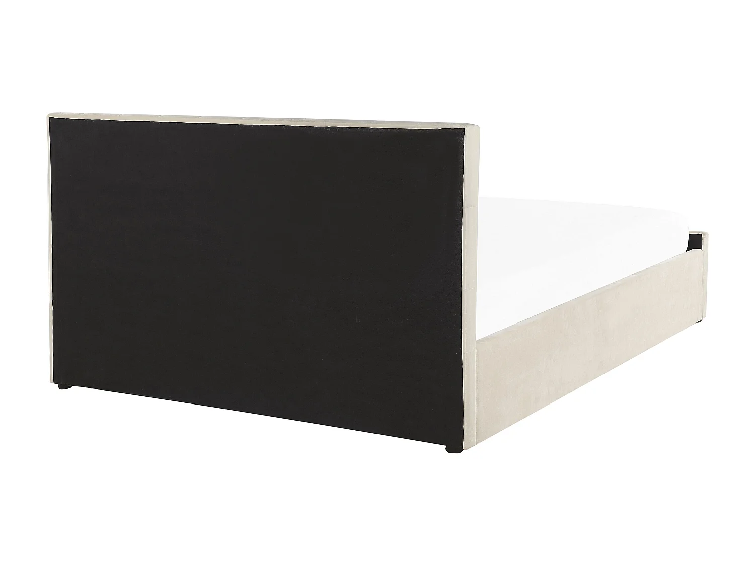 Bed met opbergruimte Fluweel AMIENS 160 x 200 cm Lichtbeige