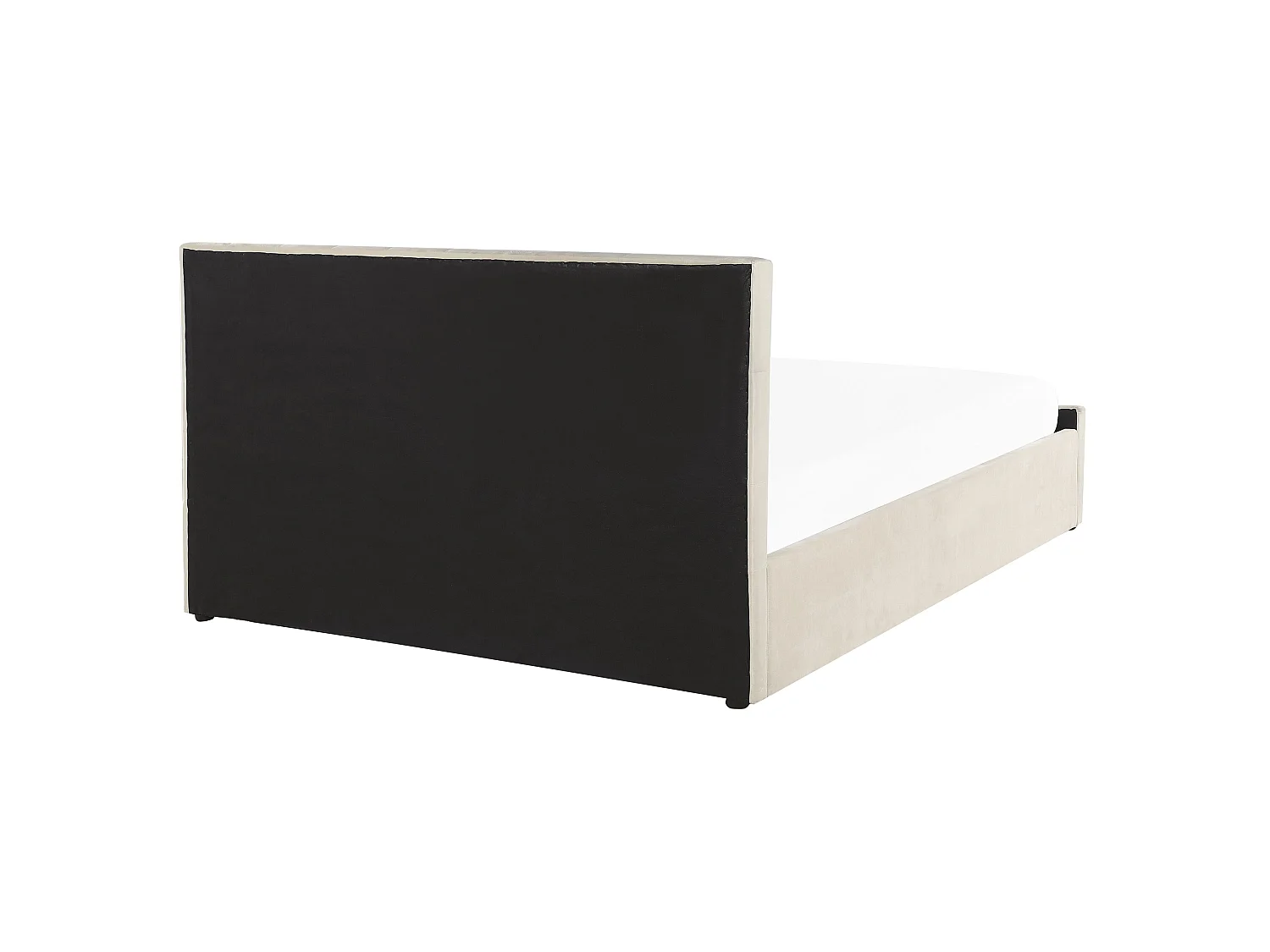 Bed met opbergruimte Fluweel AMIENS 160 x 200 cm Lichtbeige