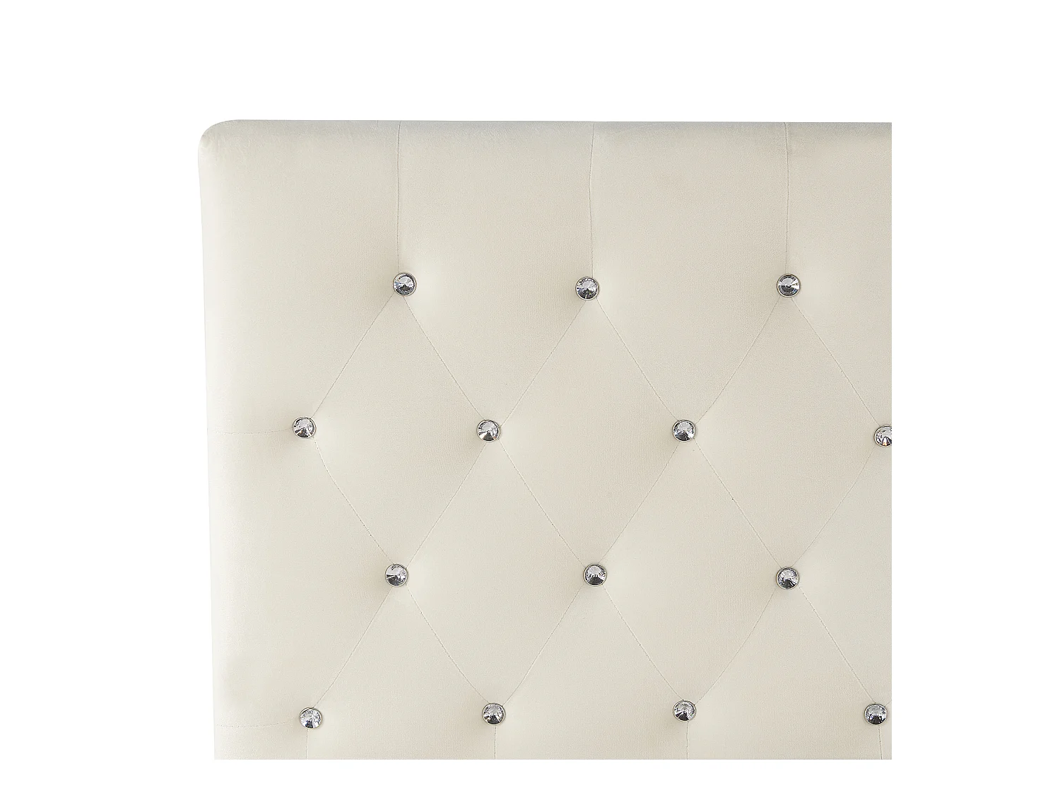 Lit ottoman Velours AMIENS 140 x 200 cm Beige clair