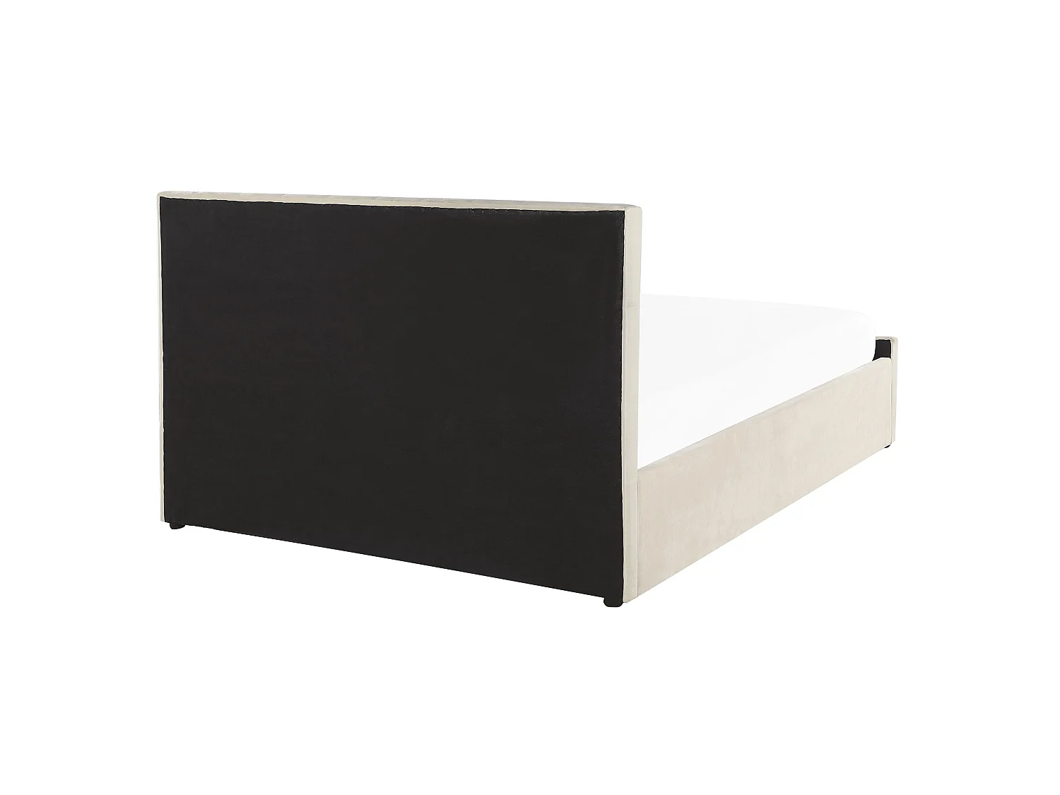 Bett mit Stauraum Samtstoff AMIENS 140 x 200 cm Hellbeige
