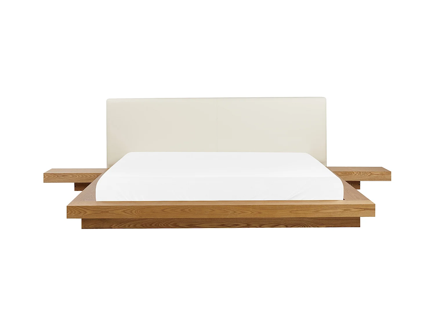 Bed Kunstleer ZEN 180 x 200 cm Natuurlijk essenhout