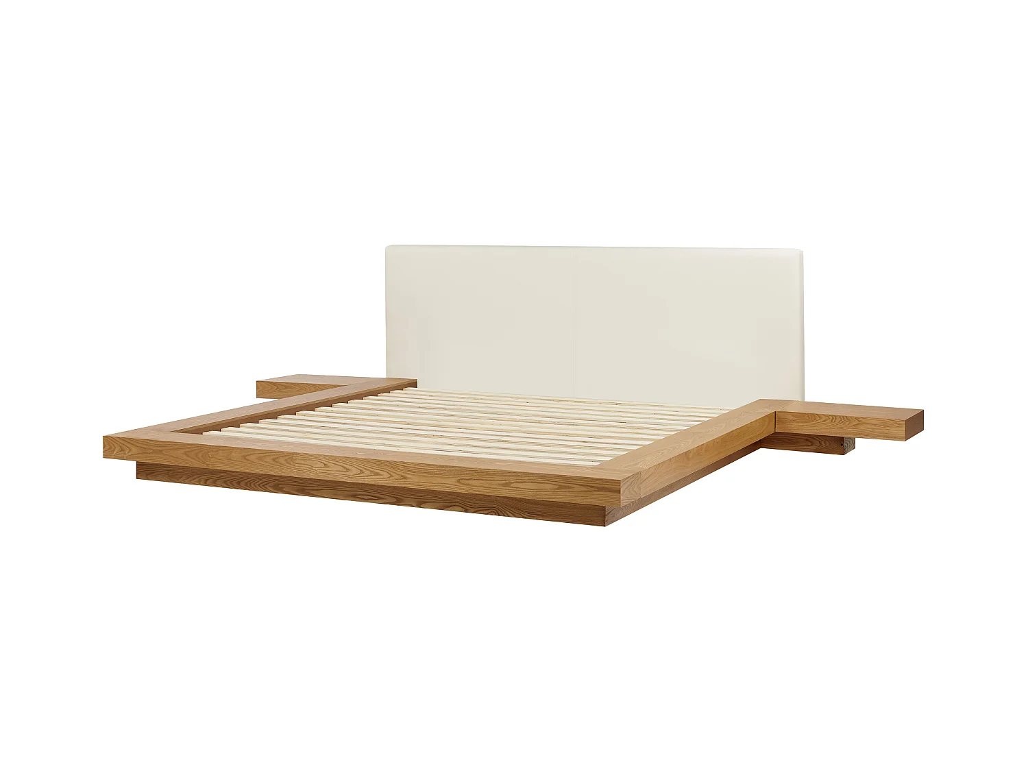 Bed Kunstleer ZEN 180 x 200 cm Natuurlijk essenhout