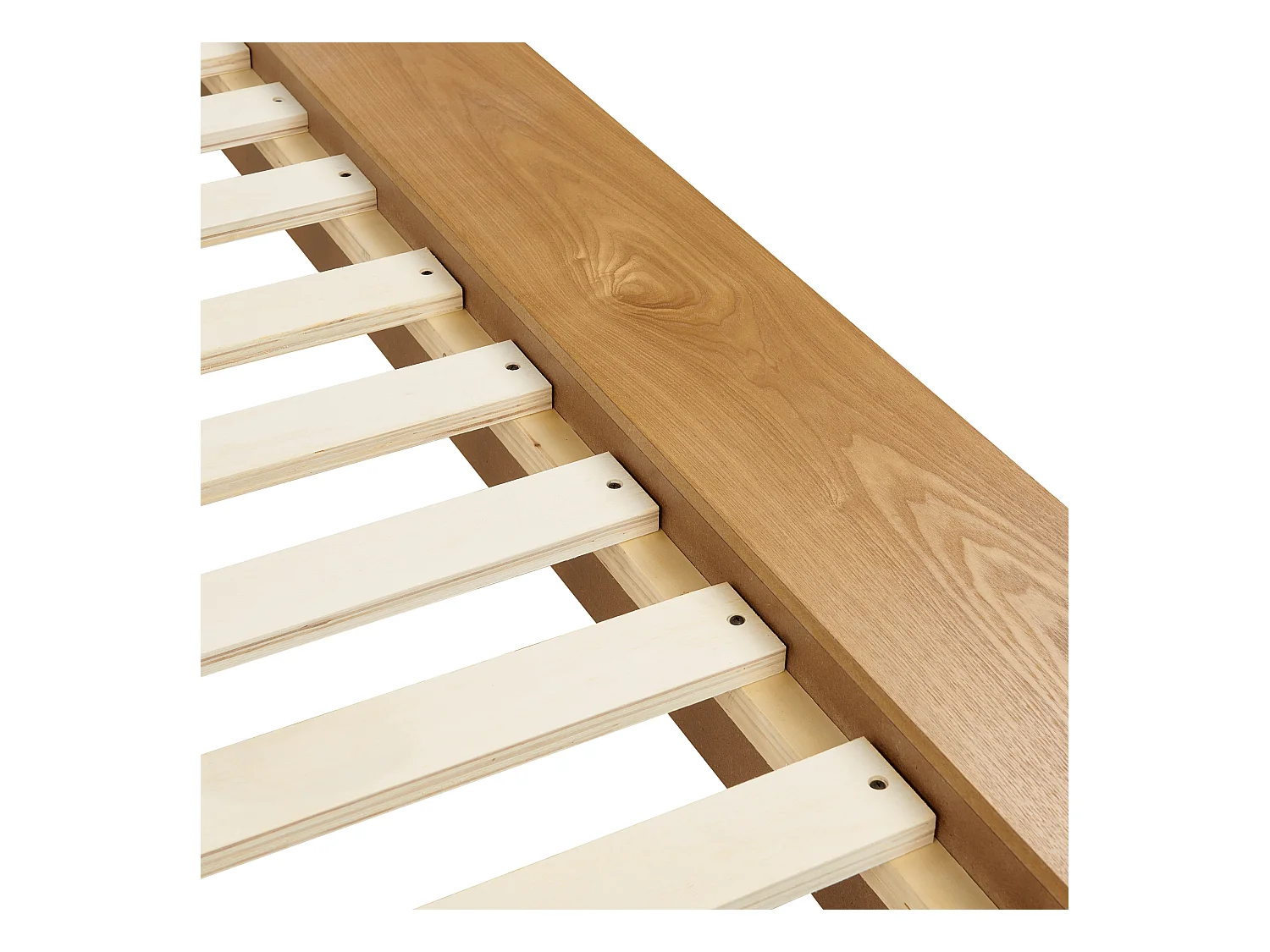 Bed Kunstleer ZEN 180 x 200 cm Natuurlijk essenhout