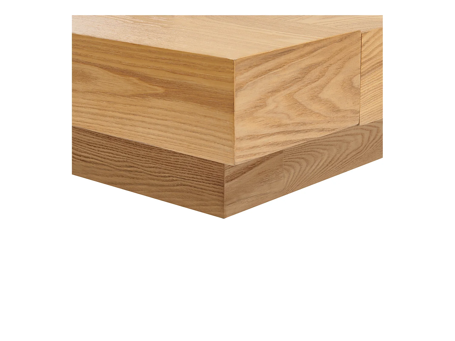 Bed Kunstleer ZEN 180 x 200 cm Natuurlijk essenhout