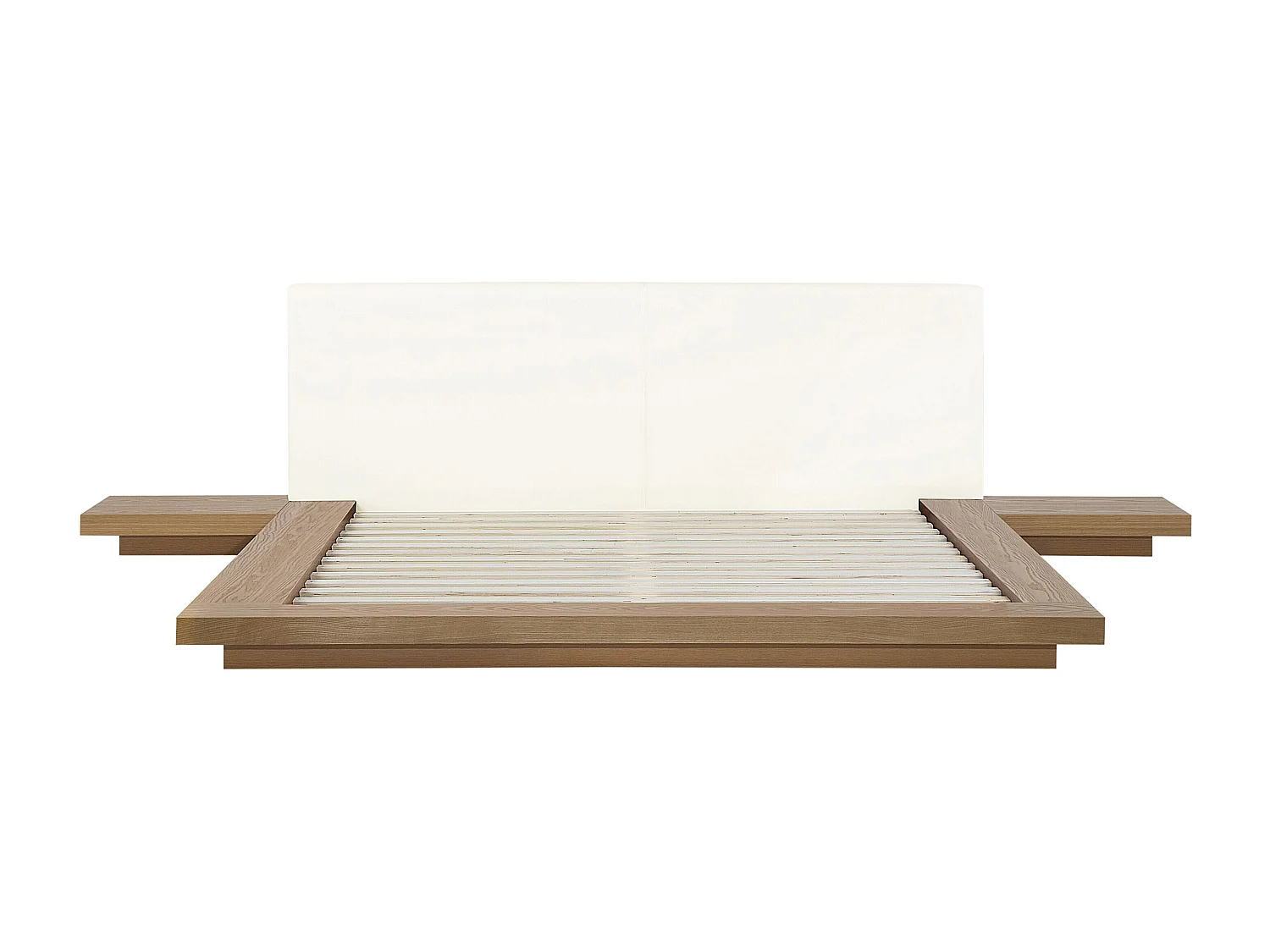 Lit avec sommier Cuir PU ZEN 180 x 200 cm Frêne naturel