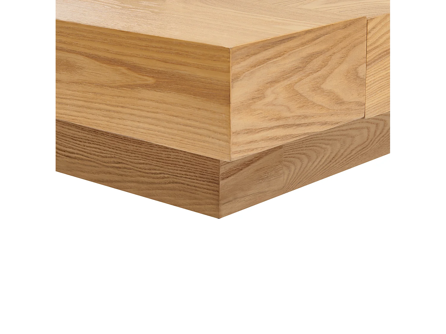 Lit avec sommier Cuir PU ZEN 180 x 200 cm Frêne naturel