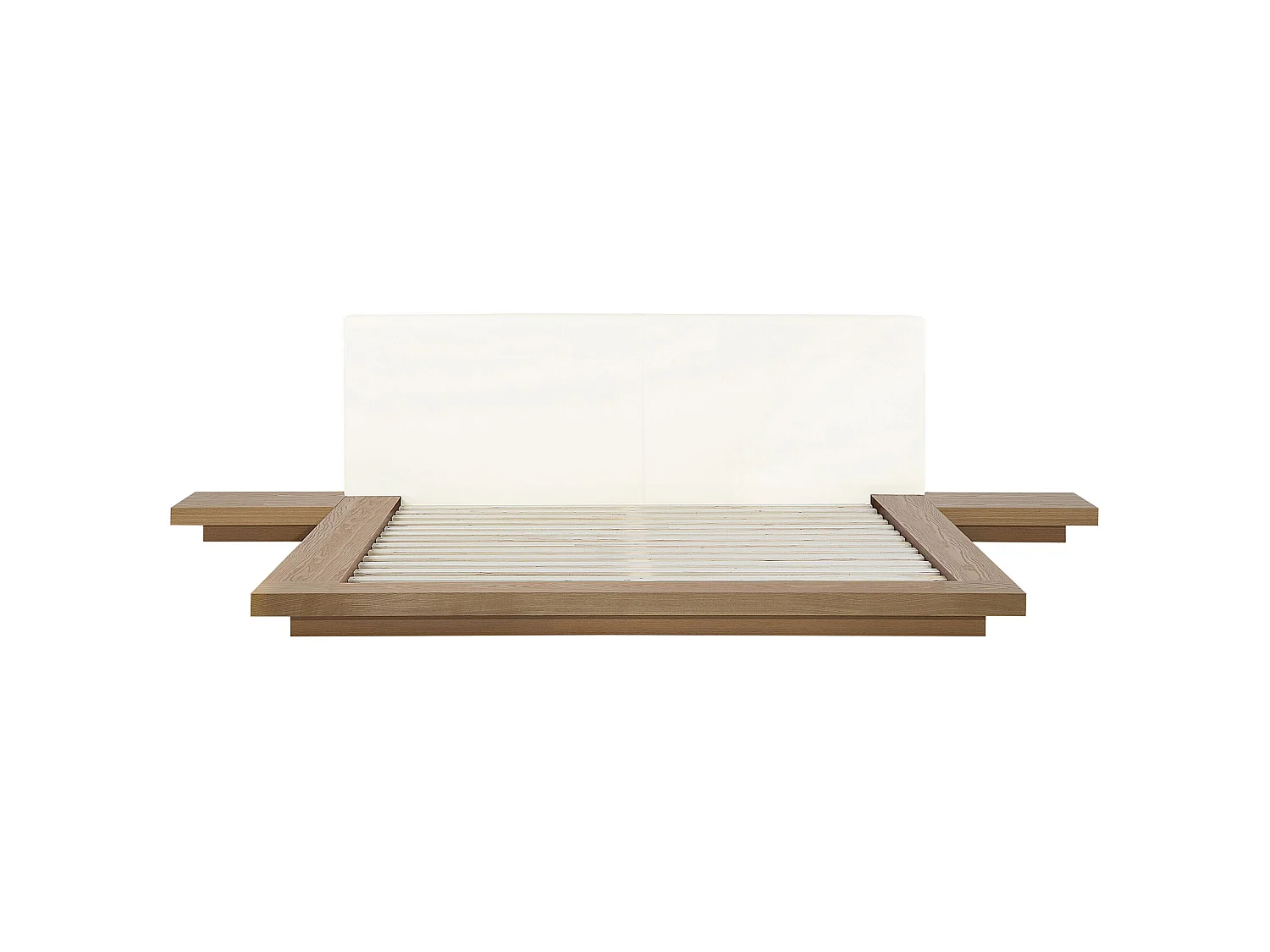 Lit avec sommier Cuir PU ZEN 180 x 200 cm Frêne naturel