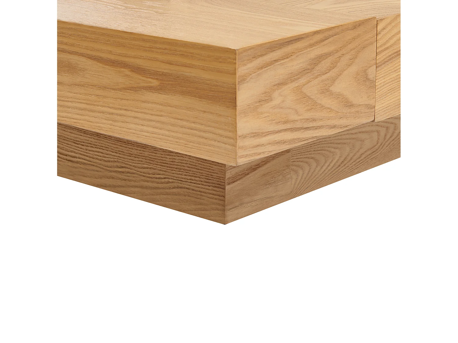 Lit avec sommier Cuir PU ZEN 180 x 200 cm Frêne naturel